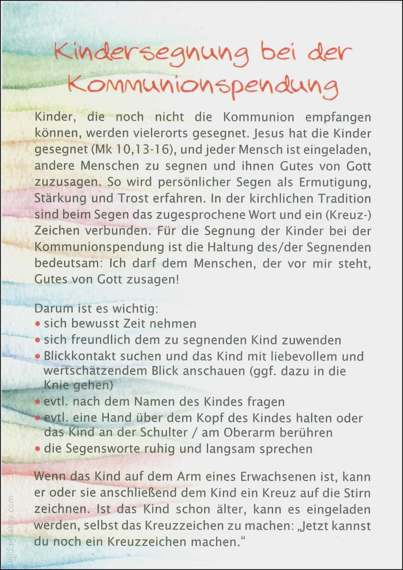 Karte - Kindersegnung bei der Kommunionspendung