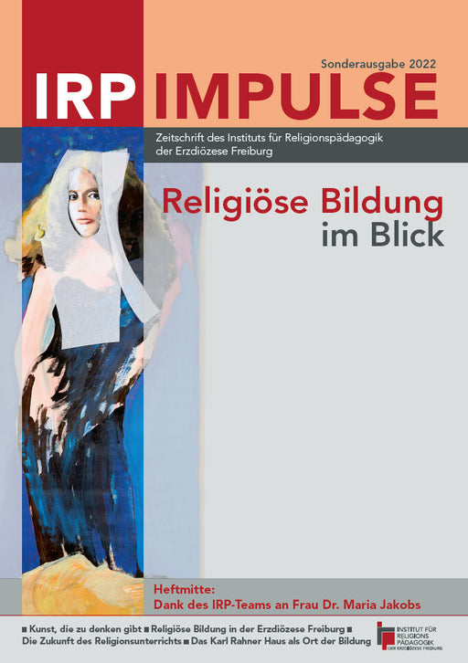 IRP Impulse Sonderausgabe 2022 „Religiöse Bildung im Blick“ mit künstlerischer Frauenfigur auf dem Titel