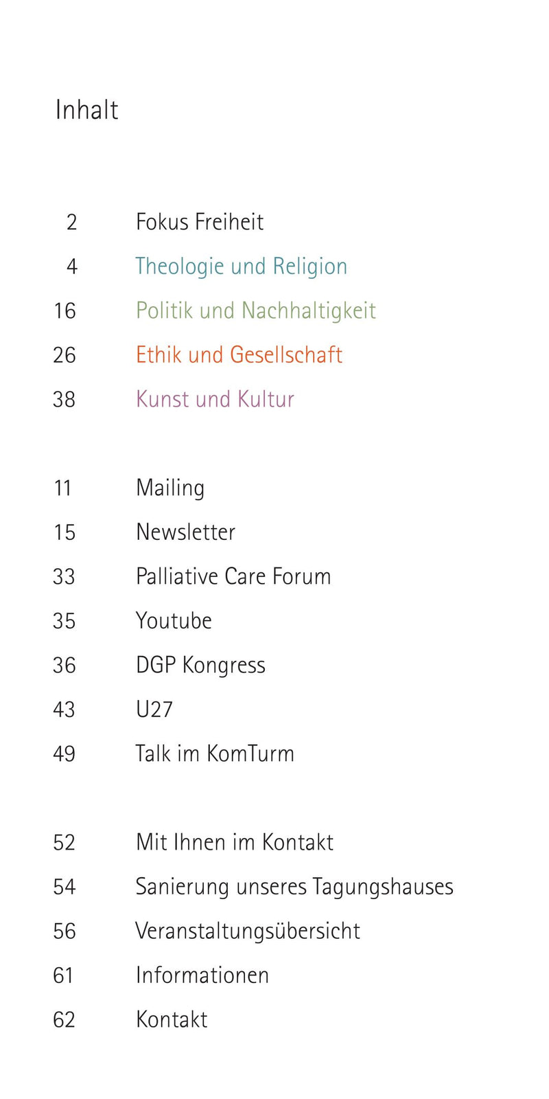 Programm September bis Dezember 2026 Katholische Akademie der Erzdiözese Freiburg
