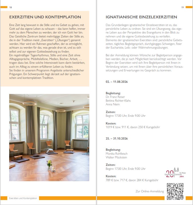 Halbjahresprogramm Jul-Dez 2026 Geistliches Zentrum St. Peter