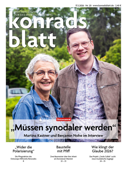 Titelseite des Konradsblatts Nr. 20/2026 mit Martina Kastner und Benjamin Nohe zum Thema Synodalität