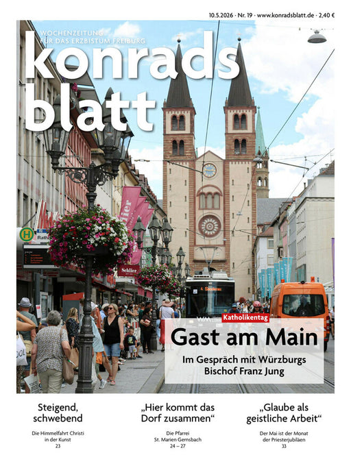 Titelseite des Konradsblatts Nr. 19/2026 mit Würzburger Dom und Titelthema „Gast am Main“ zum Katholikentag